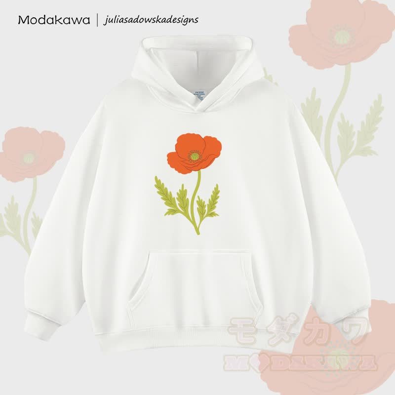 MODAKAWA × juliasadowskadesigns フラワーグラフィック ルーズフーディー - 白 - 2XL - image 2