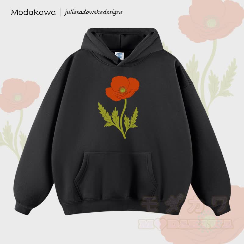 MODAKAWA × juliasadowskadesigns フラワーグラフィック ルーズフーディー - 黒 - 2XL - image 1