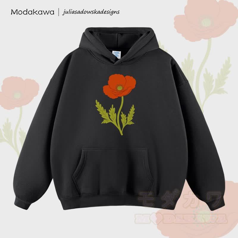 MODAKAWA × juliasadowskadesigns フラワーグラフィック ルーズフーディー - 黒 - 2XL - image 1