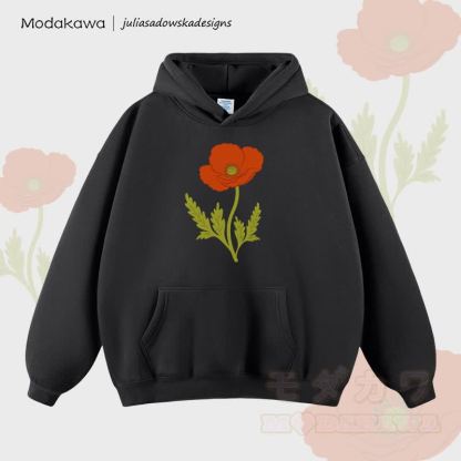 MODAKAWA × juliasadowskadesigns フラワーグラフィック ルーズフーディー - 黒 - 2XL - image 1