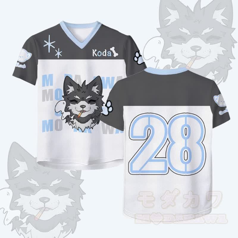KODA スモーキングパピーナンバーグラフィックModakawaヴィンテージメッシュジャージーTシャツ - 白 - 4XL - image 1