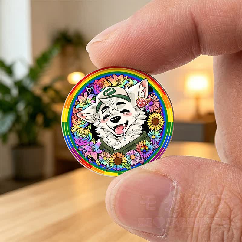 MODAKAWA × atka レインボーフォックスは肉が欲しいキーホルダー ポケットハグ 誕生日プレゼント - image 1