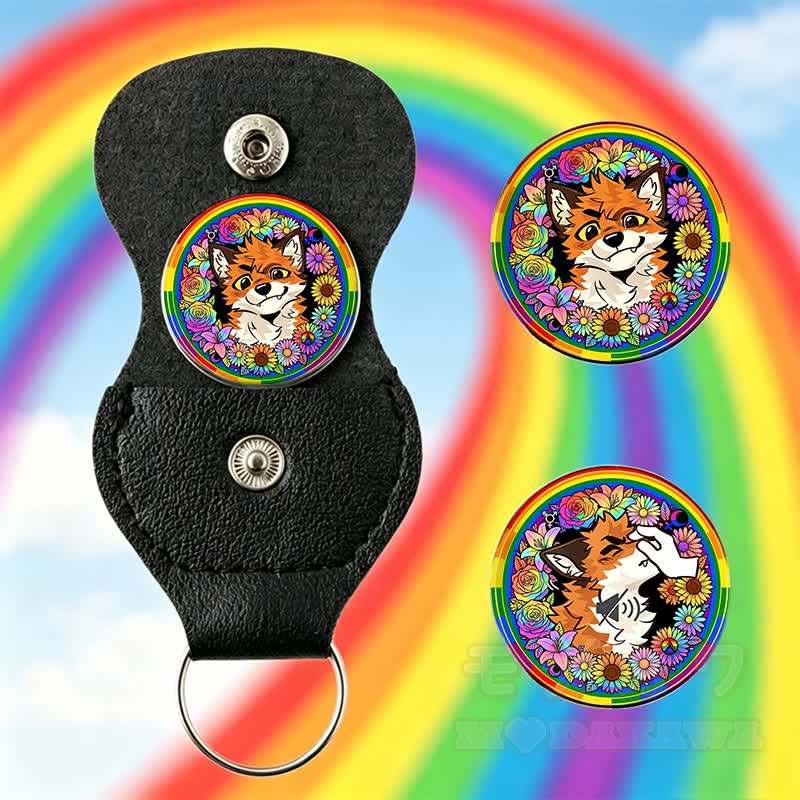 MODAKAWA × atka レインボーピンチングフォックスキーホルダー ポケットハグ 誕生日プレゼント - マルチカラー - image 2