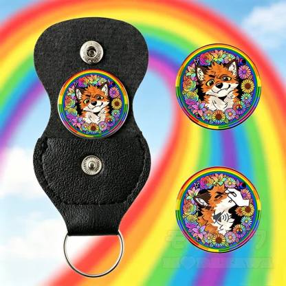 MODAKAWA × atka レインボーピンチングフォックスキーホルダー ポケットハグ 誕生日プレゼント - マルチカラー - image 2