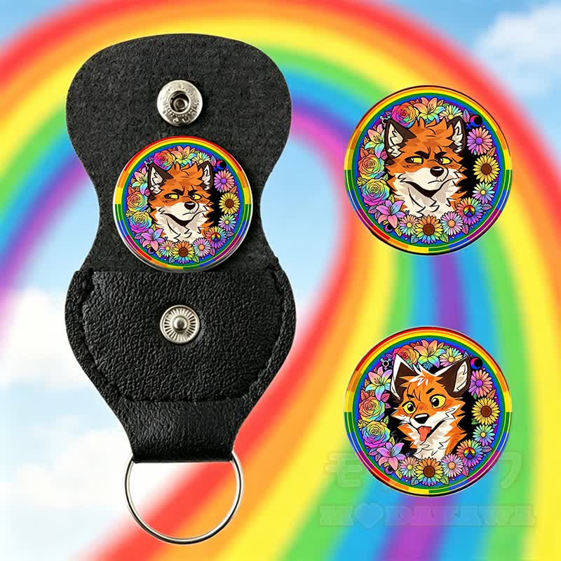 MODAKAWA × atka レインボーフォックス シーイングキーホルダー ポケットハグ 誕生日プレゼント - マルチカラー - image 1