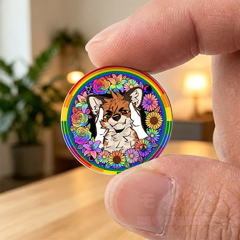 MODAKAWA × atka レインボーピンチングフォックスフェイスキーホルダー ポケットハグ 誕生日プレゼント - image 1
