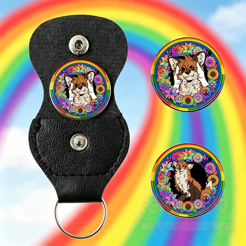MODAKAWA × atka レインボーピンチングフォックスフェイスキーホルダー ポケットハグ 誕生日プレゼント - マルチカラー - image 2