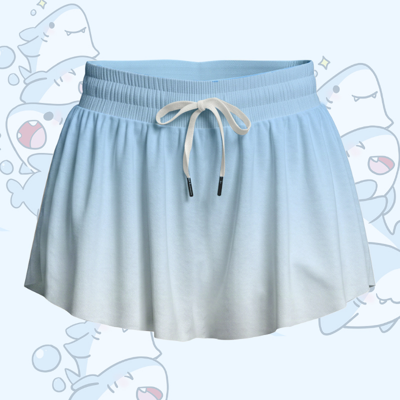 シャークグラフィックModakawaポケットスコート - Blue - 4XL - image 2