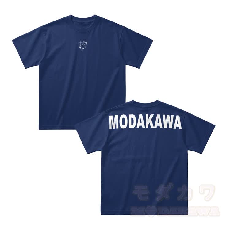 鹿柄グラフィック入りModakawaオーバーサイズ綿ドロップショルダー Tシャツ - 紫がかった青 - 4XL - image 2