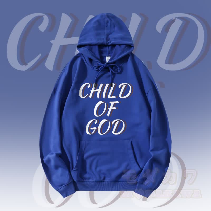 MODAKAWA CHILD OF GOD グラフィック ストリートウェア プルオーバー パーカー - ロイヤルブルー - 5XL - image 3