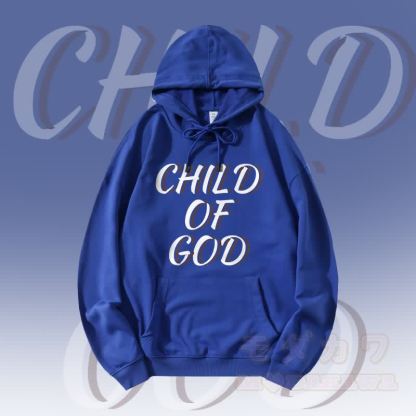 MODAKAWA CHILD OF GOD グラフィック ストリートウェア プルオーバー パーカー - ロイヤルブルー - 5XL - image 3