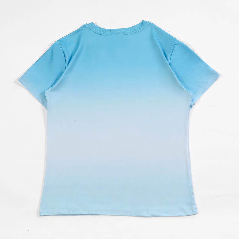 グラデーションスタックシャークグラフィックTシャツ - image 3