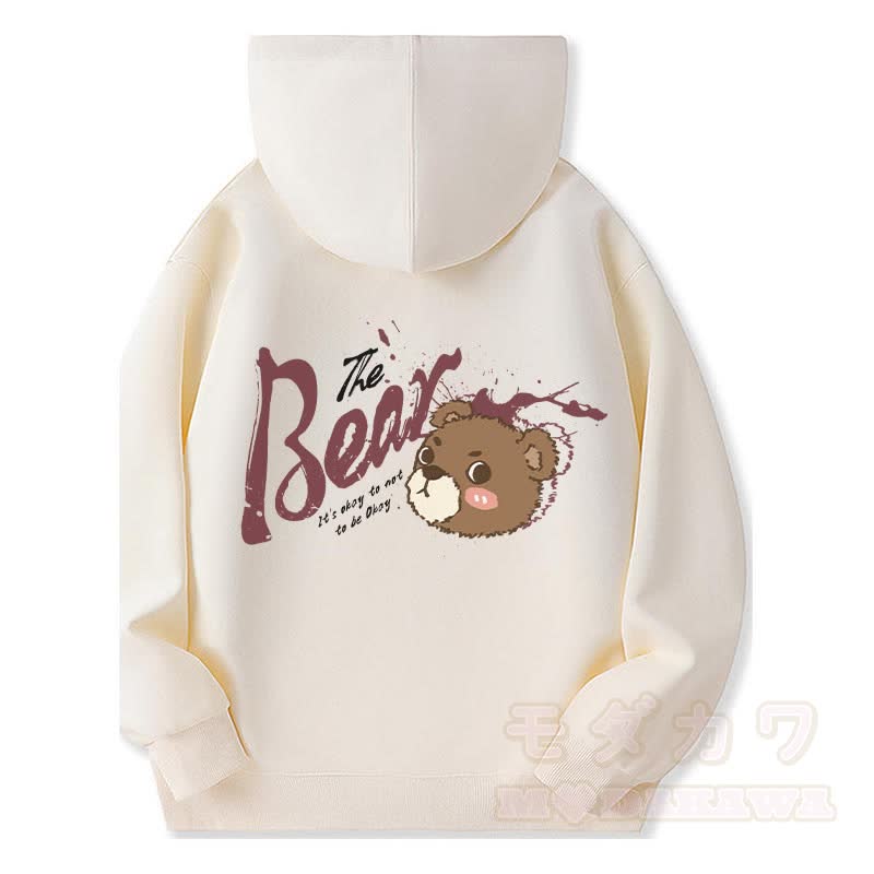 MODAKAWA IT'S OKAY TO NOT BE OKAY ベアグラフィック ジップアップ パーカー スウェットシャツ - ベージュ - 5XL - image 4