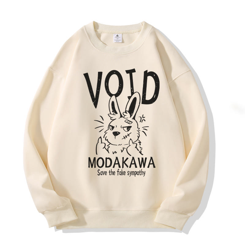 MODAKAWA VOID グランピーバニー グラフィック ユニセックス スウェットシャツ - Beige - 5XL - image 2