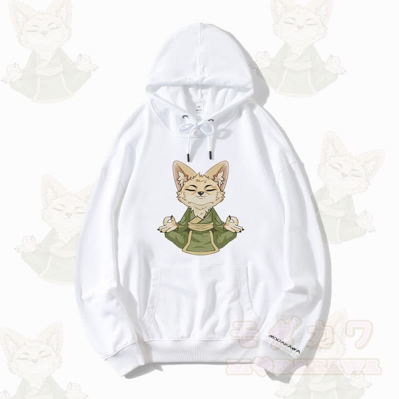 MODAKAWA ゼンフォックス グラフィック ストリートウェア プルオーバー パーカー - 白 - 5XL - image 3