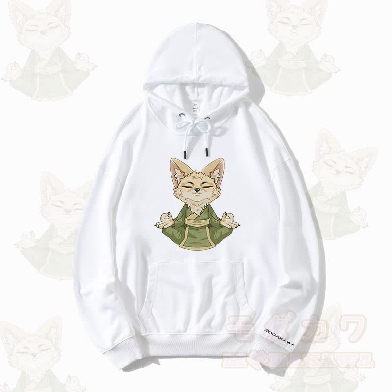 MODAKAWA ゼンフォックス グラフィック ストリートウェア プルオーバー パーカー - 白 - 5XL - image 3
