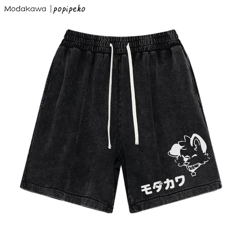 MODAKAWA × popipeko パピーレタープリント ヴィンテージウォッシュドショーツ - Black - 3XL - image 4