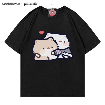 MODAKAWA X gud_doodleキティプリントTシャツ - Black - 5XL - image 3