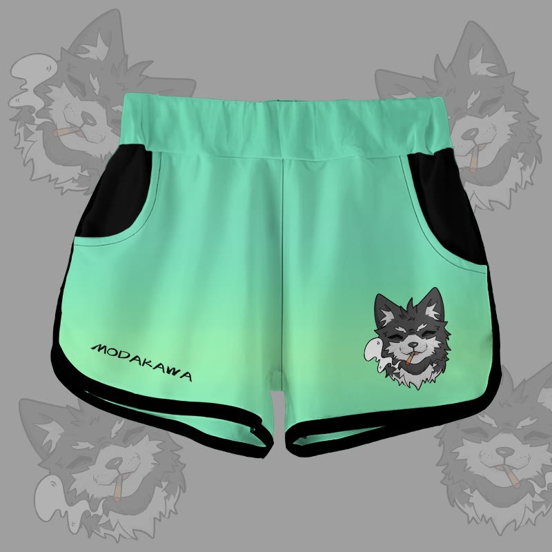 MODAKAWA グラデーションスモーキングパピーグラフィックショーツ - Green - 5XL - image 3