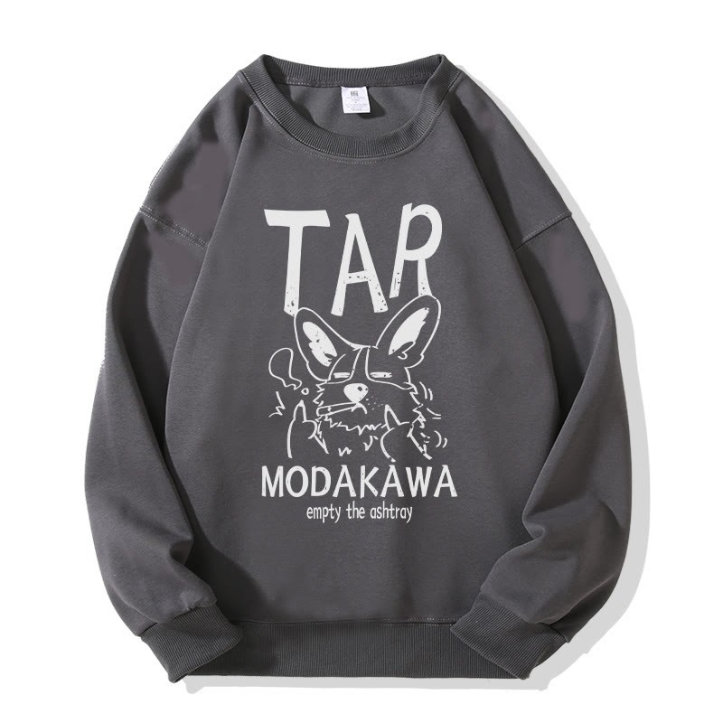 MODAKAWA TAR グランピー・スモーキング・パピー グラフィック ユニセックス スウェットシャツ - Dark Grey - 5XL - image 3