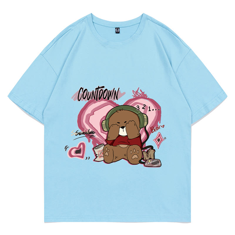 MODAKAWA COUNTDOWN カバーアイズベア グラフィックTシャツ - Blue - 5XL - image 2