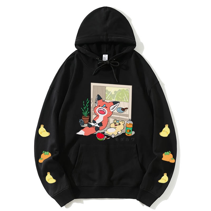 ナッピングアニマルズレタープリントModakawaカワルーズパーカー - Black - 5XL - image 5