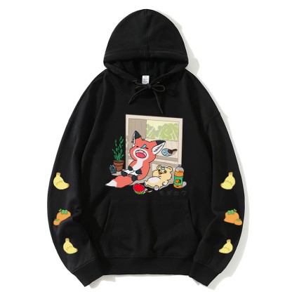 ナッピングアニマルズレタープリントModakawaカワルーズパーカー - Black - 5XL - image 5