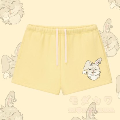 MODAKAWA スモーキングバニー グラフィック 厚手裏起毛ショートパンツ - 黄色 - L - image 5