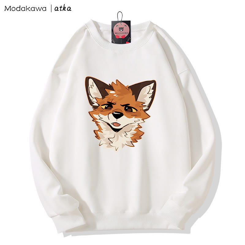 MODAKAWA X atka スクインティフォックスグラフィックラウンドカラースウェットシャツ - White - 5XL - image 3