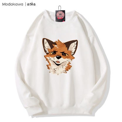 MODAKAWA X atka スクインティフォックスグラフィックラウンドカラースウェットシャツ - White - 5XL - image 3