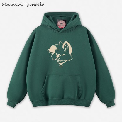 MODAKAWA × popipeko パピープリント ルーズパーカー - Green - 5XL - image 5