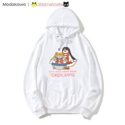 面白い動物のコスプレグラフィックパーカー - White - 5XL - image 5