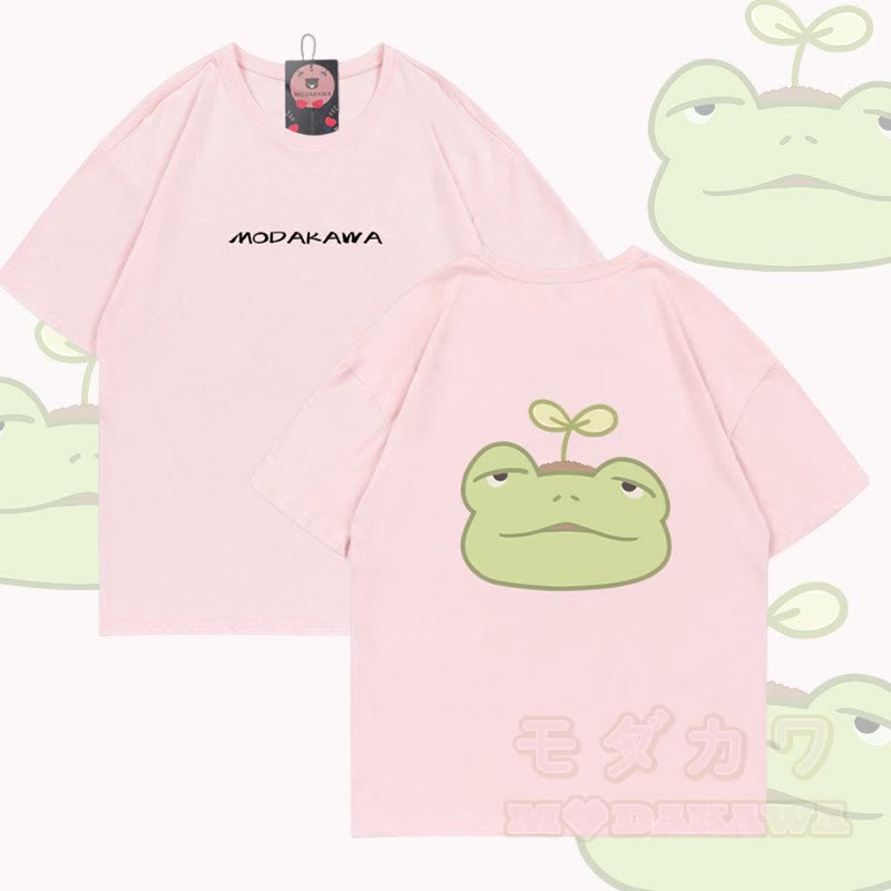 スプラウトフロッググラフィックModakawa綿Tシャツ - ピンク - 5XL - image 2