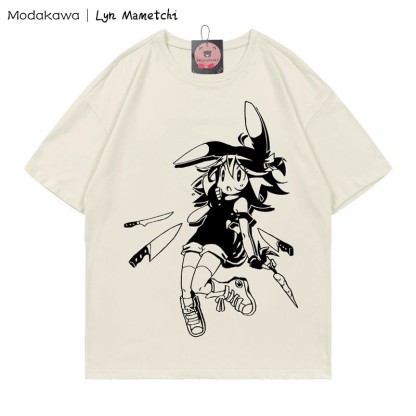 MODAKAWA × Lyn Mametchiナイフフライトゥワードガール プリントTシャツ - ベージュ - 5XL - image 4
