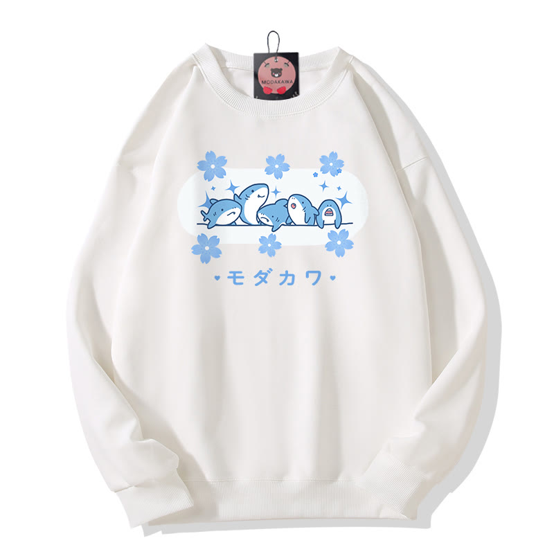 シャークプリント MODAKAWA ラウンドカラー スウェットシャツ - White - 5XL - image 6
