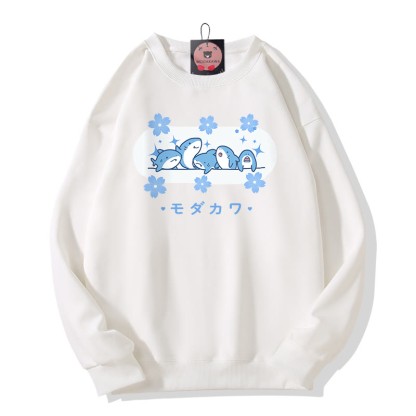 シャークプリント MODAKAWA ラウンドカラー スウェットシャツ - White - 5XL - image 6