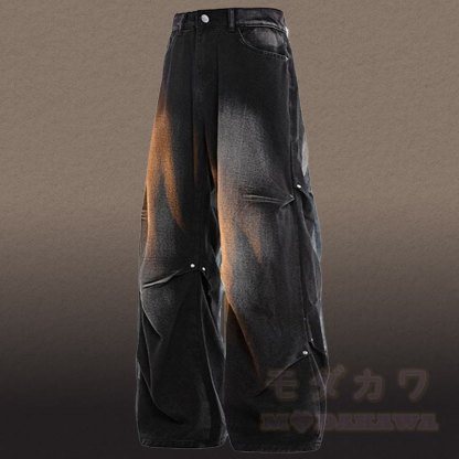 グラデーションニットセーター デニムパンツ ツーピース - ブラックパンツA - 3XL - image 12