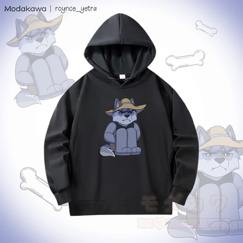 MODAKAWA X roynce_yetra Unhappy Roy グラフィック綿パーカー サイドポケット付き - 黒 - 5XL - image 3