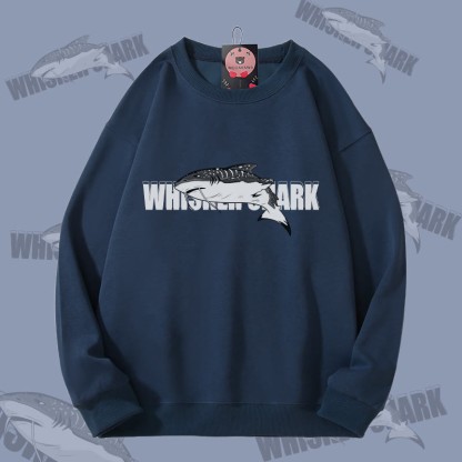 MODAKAWA ウィスカーシャーク グラフィック ユニセックス スウェットシャツ - Purplish Blue - 5XL - image 3