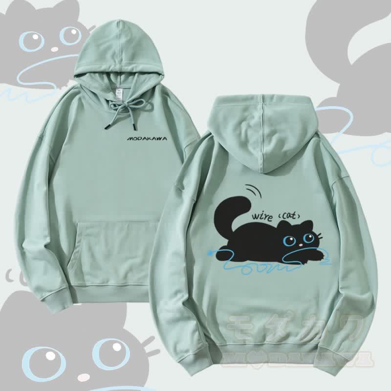 MODAKAWA ワイヤーグラフィックキャット ストリートウェア プルオーバーパーカー - 緑 - 5XL - image 4