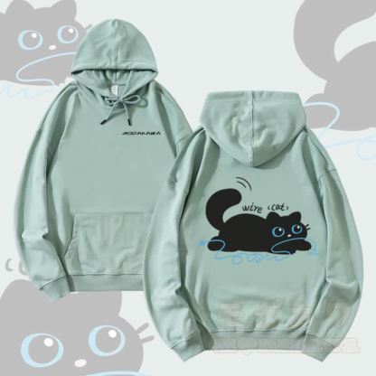 MODAKAWA ワイヤーグラフィックキャット ストリートウェア プルオーバーパーカー - 緑 - 5XL - image 4