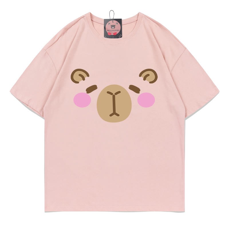 カピバラプリントTシャツ - Dark Pink - 5XL - image 3