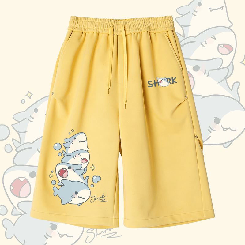 シャークス柄Modakawaワイドレッグ クロップドパンツ - Yellow - 2XL - image 5