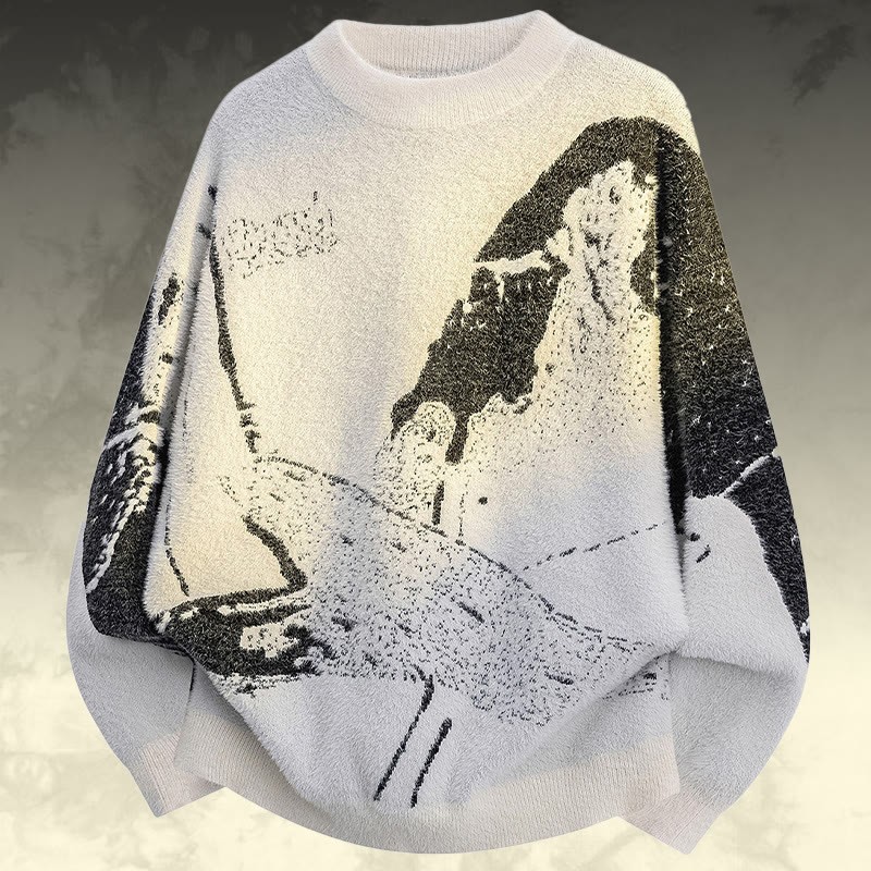 ヴィンテージニットセーターカーゴパンツツーピース - White Sweater - 3XL - image 5