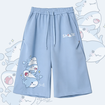 シャークス柄Modakawaワイドレッグ クロップドパンツ - Blue A - 2XL - image 2