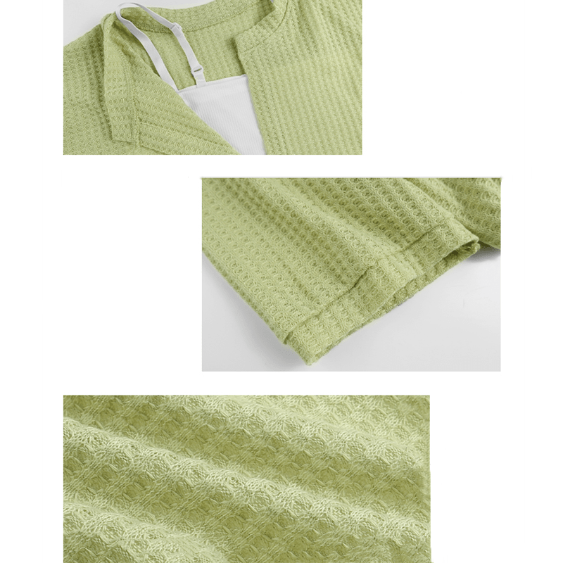 フェイクツーピース クロップトップ Tシャツ カジュアルパンツ ツーピースセット - image 20