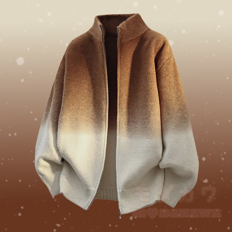 グラデーションジップアップジャケット コーデュロイパンツ ツーピース - ブラウンジャケット - 3XL - image 11