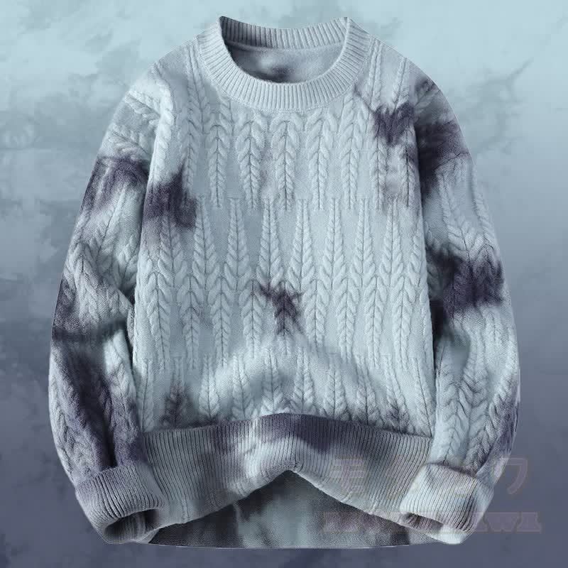 タイダイニットセーターカーゴパンツツーピース - グレーのセーター - 3XL - image 5