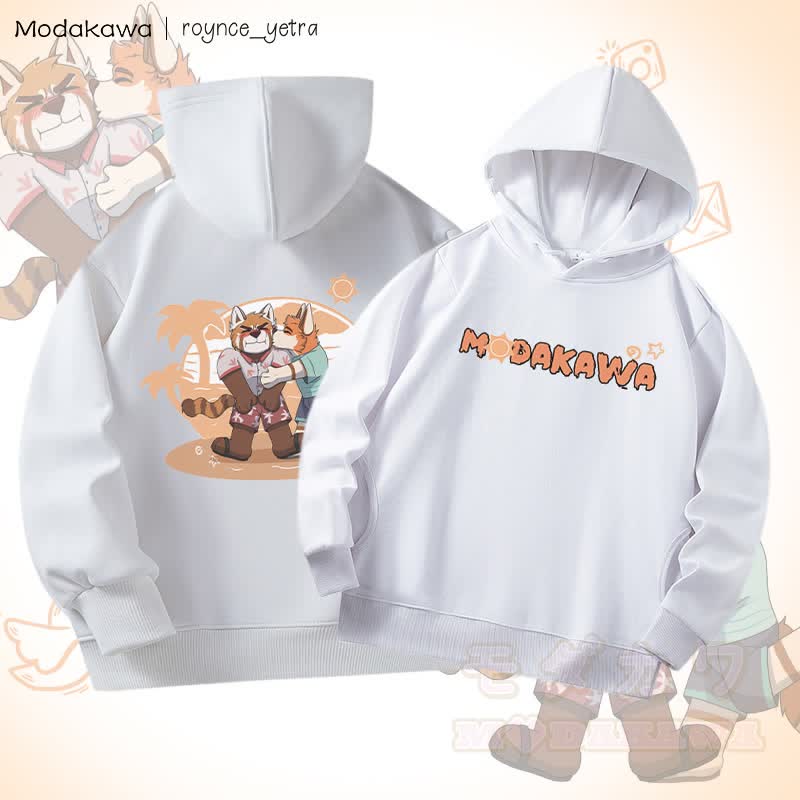 MODAKAWA X roynce_yetra Anderson Kisses Felipe グラフィック綿パーカー サイドポケット付き - ホワイトB - 5XL - image 4