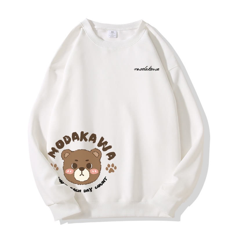 MODAKAWA キュートベアグラフィック ユニセックス ストリートウェア スウェットシャツ - White - 5XL - image 2